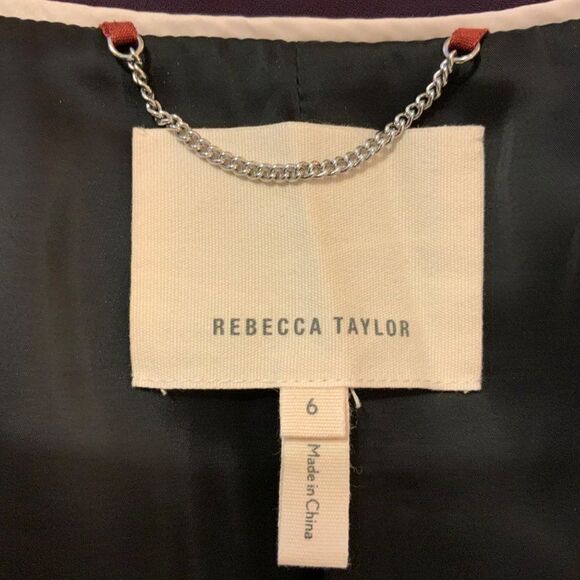 Rebecca Taylor Blazer Purple Open Style Size 6 - Picture 10 of 11